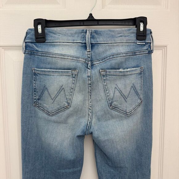 MOTHER Looker Ankle Fray Size 25 Light Wash Au Revoir High Waisted - Picture 5 of 8